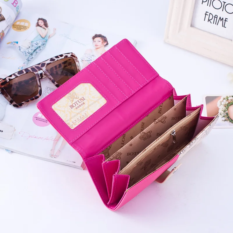 BOTUSI النساء محافظ السيدات بطاقة محفظة مخلب الإناث Carteras موهير Monederos المرأة حقيبة الأنثوية مخلب محفظة طويلة المحافظ