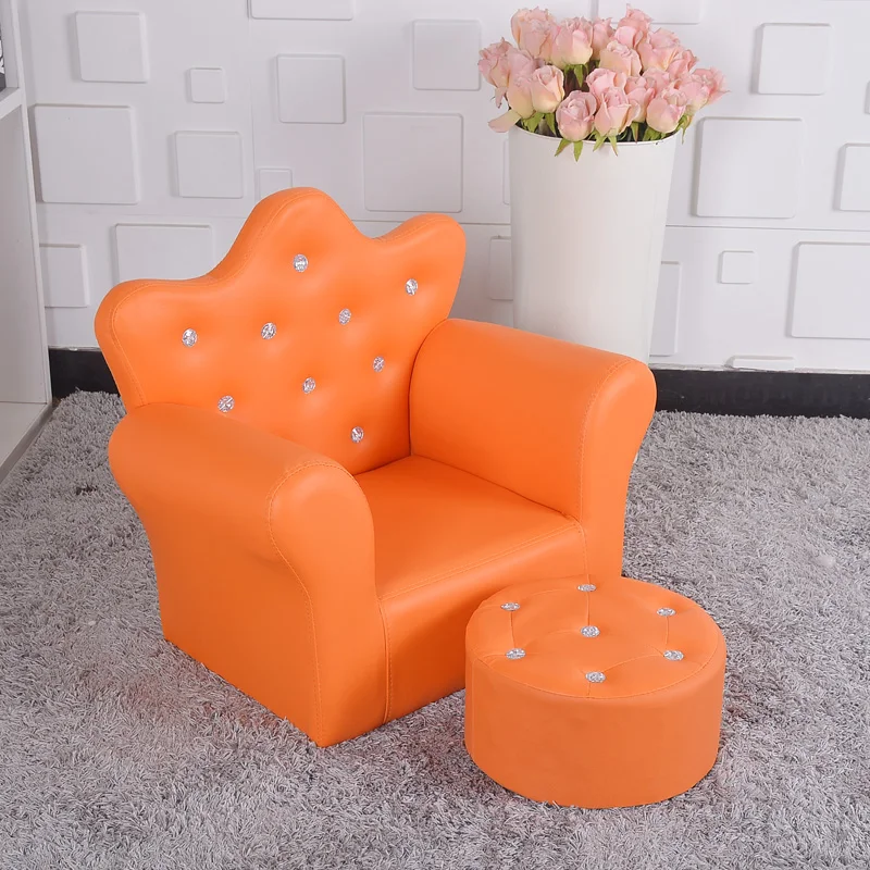 Korean Children's Furniture Chair Quality Crown Combination Sofa with Stool Children Seat Sofa Set 58x40.5x48cm 4 Colors