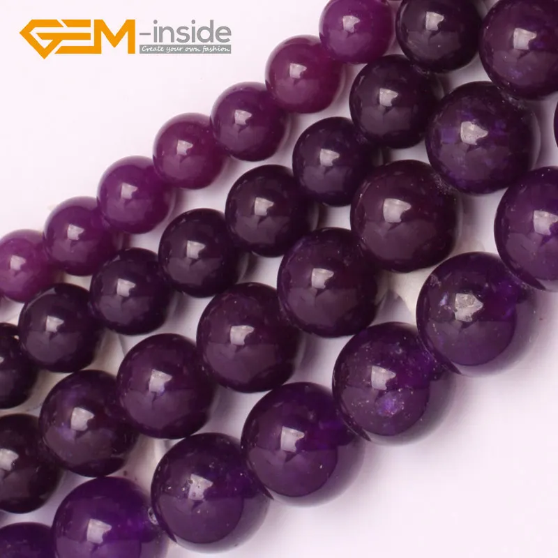 

4-18mm Round Dark Purple Jades Gem Stone Beads For Jewelry Making Beads Strand 15" DIY Wholesale Gem-inside