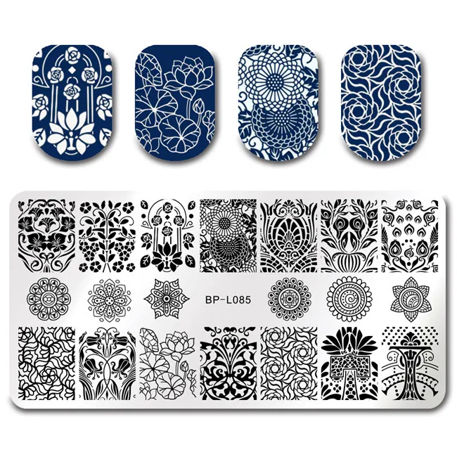 BORN PRETTY ногтей штамповки пластины шаблон для ногтей Мандала клен отпечаток листика ногтей печать шаблон изображения - Цвет: BPL085