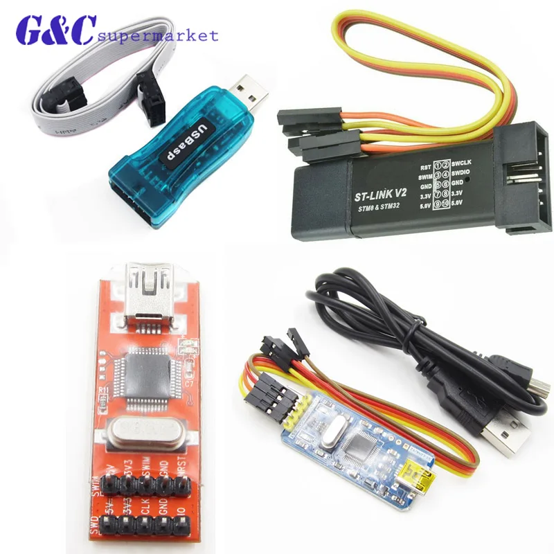 

Smart Electronics ST LINK Stlink ST-Link V2 Mini STM8 STM32 Simulator Download Programmer Programming With Cover Case