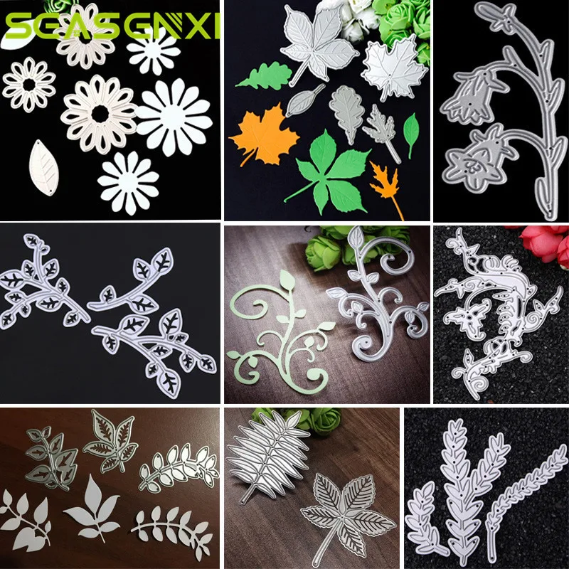 

Flower Leaves Metal Cutting Dies Maple Leaf Tree Scrapbooking Die Cuts DIY Embossing Paper Card Photo Album Wedding Decoration