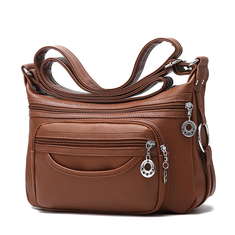 

ETONTECK Women's Bag Soft PU Leather Mother Bag Elderly Female Shoulder Bag Casual Messenger Wild Fashion Crossbody Package