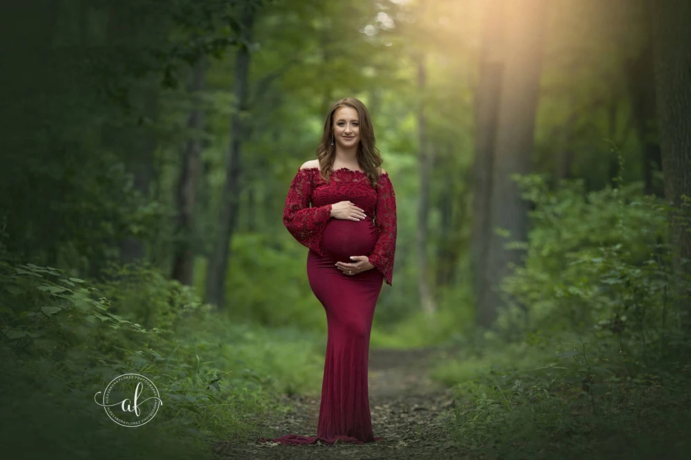 Кружевное платье для беременных, кружевное платье с длинными рукавами для фотографирования беременных, платье без Плеч для беременных, платья для фотосессии