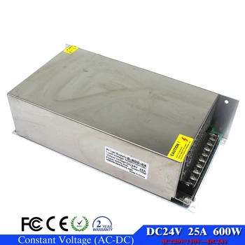 

Universal 24V 25A 600W Regulated dc Power Supply Switching Led Lighting Driver Transformers 110 220V AC-DC for Stepper CNC CCTV