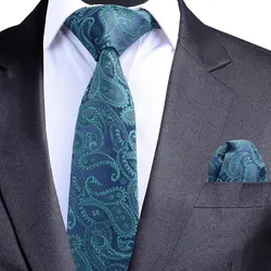 GUSLESON качество галстук набор для Для мужчин синий Пейсли галстук и платок черный галстук человек Corbatas Hombre платок галстук
