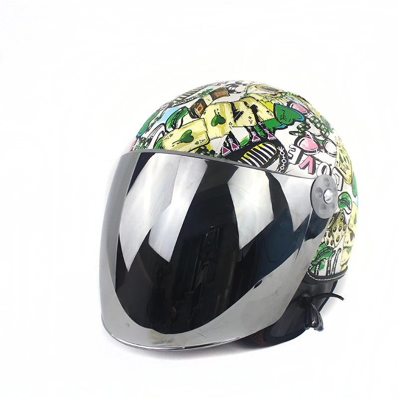 

Free Shipping 2017 Brand Black Adult DIY Motorcycle Helmet Bubble Windshield Harley Style Helmet Lens 2 COLOURS DOT Approved WH