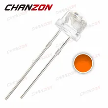 100 шт. 5 мм соломенная шляпа оранжевый прозрачный СВЕТОДИОДНЫЙ диода супер яркий свет 20mA DC 2 В Широкий формат 5 мм светодиод светодиодный светильник