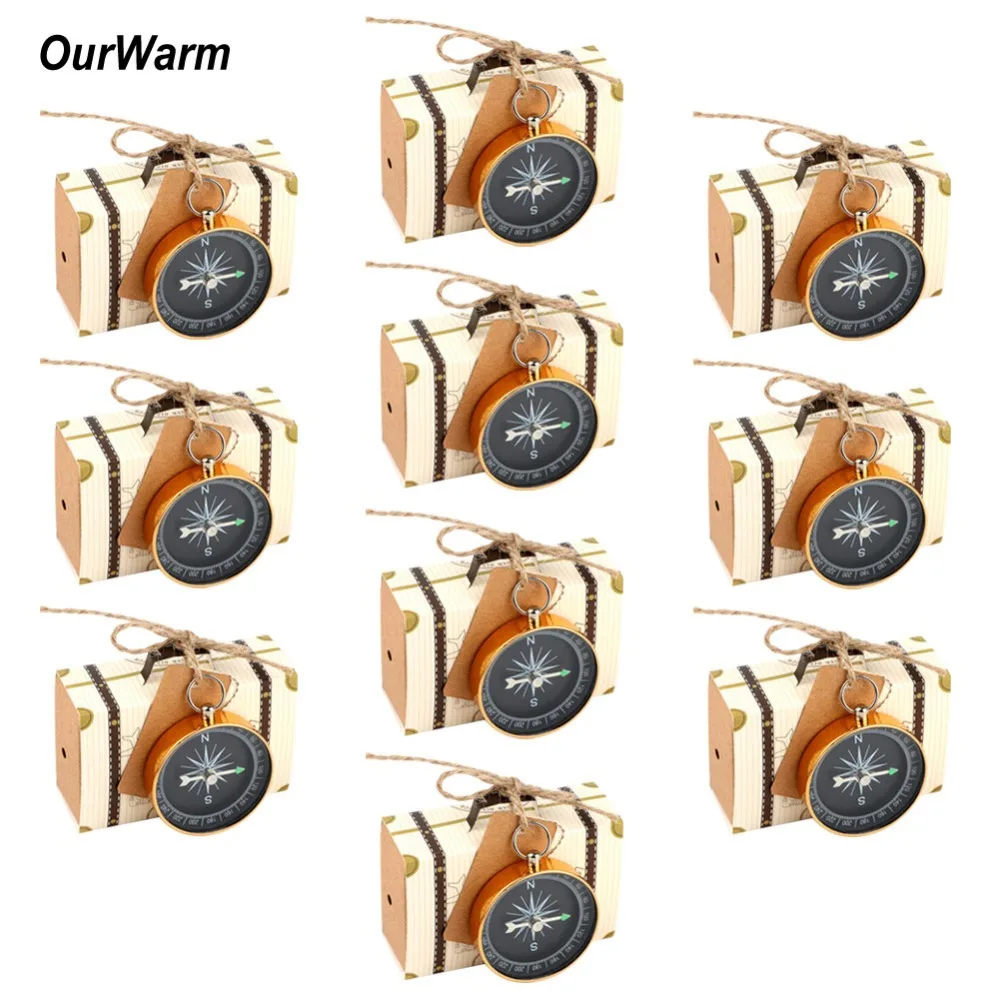 Свадебные сувениры OurWarm 10 шт. искусственный чемодан коробки из крафт-бумаги для