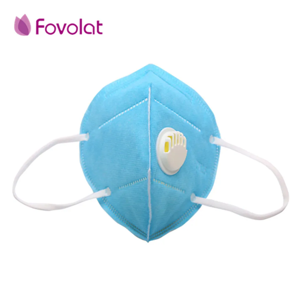 

5PCS Disposable Folding Protective Active Carbon Windproof Face Mask Anti-dust Anti-smog Non-woven Fabric Breathing Valve Mask