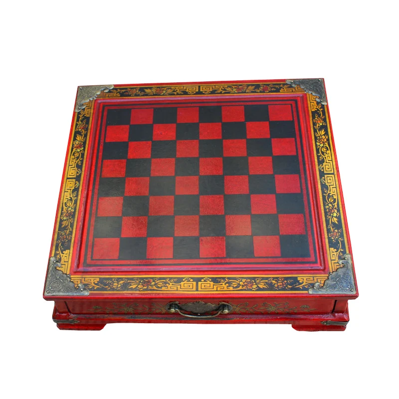 Vintage Collection Chess Chinese Terracotta Warriors Chess Wood Carving Resin Chessman Christmas Birthday Premium Gifts qenueson
