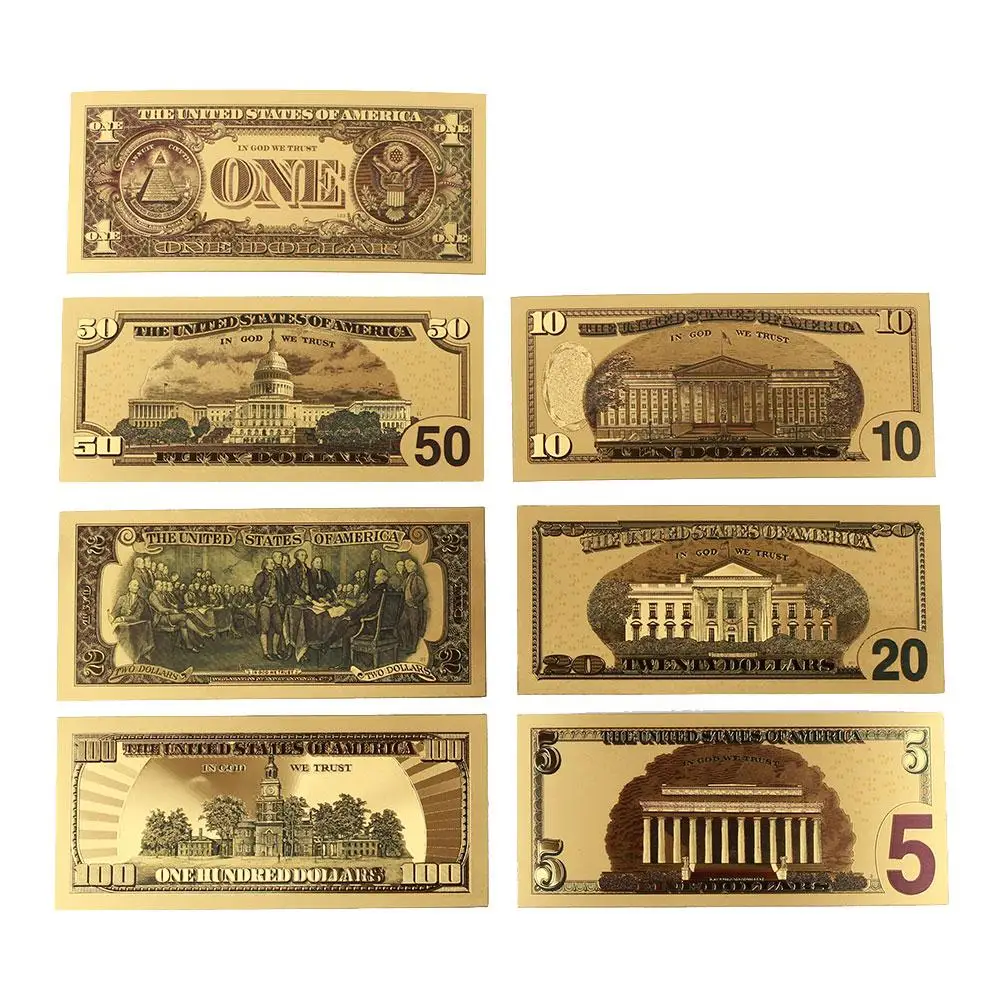 SOLEDI 1 2 5 10 20 50 100 доллар Античная покрытием реалистичный сувенир 7 шт./компл. домашнего украшения фальшивых денег коллекция монет