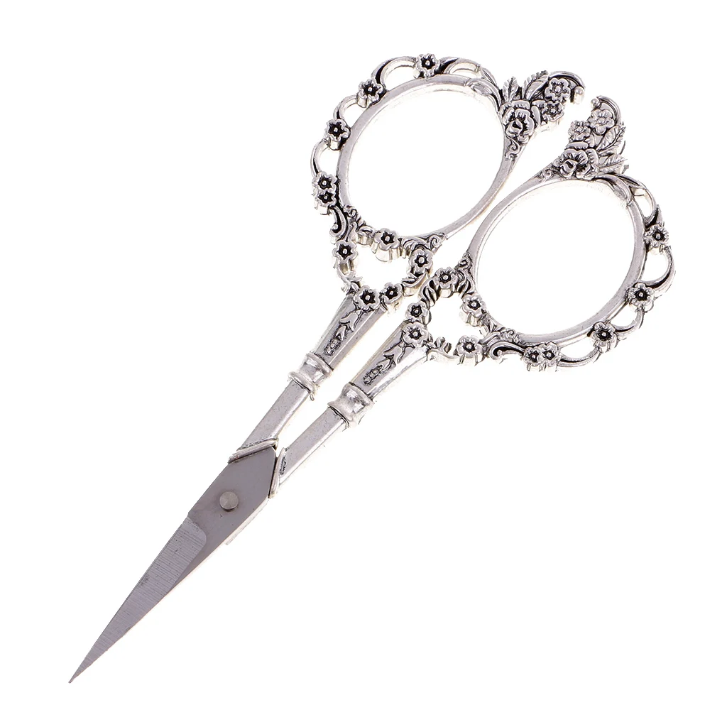 Handicraft Scissors Plum Pattern Vintage Sewing Shears Stainless Steel Sewing Scissor DIY Craft Cut Tool