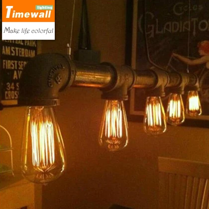 

Loft retro industrial restaurant bar lamp Nordic simple bar three industrial Feng Shui tube Chandelier