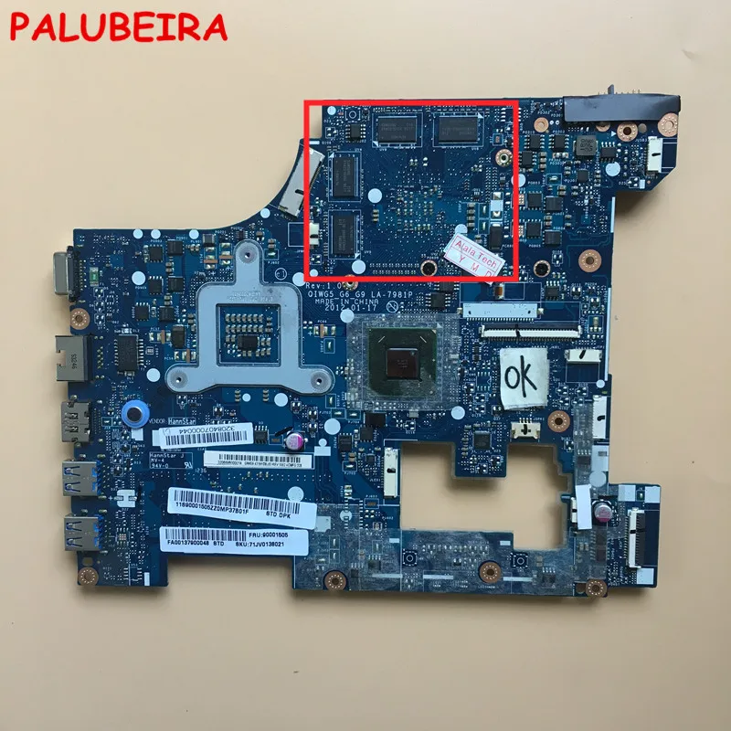 PALUBEIRA QIWG5_G6_G9 LA-7981P REV: 1,0 ноутбук материнская плата для Lenovo G580 ноутбук ПК с 8 видео памяти