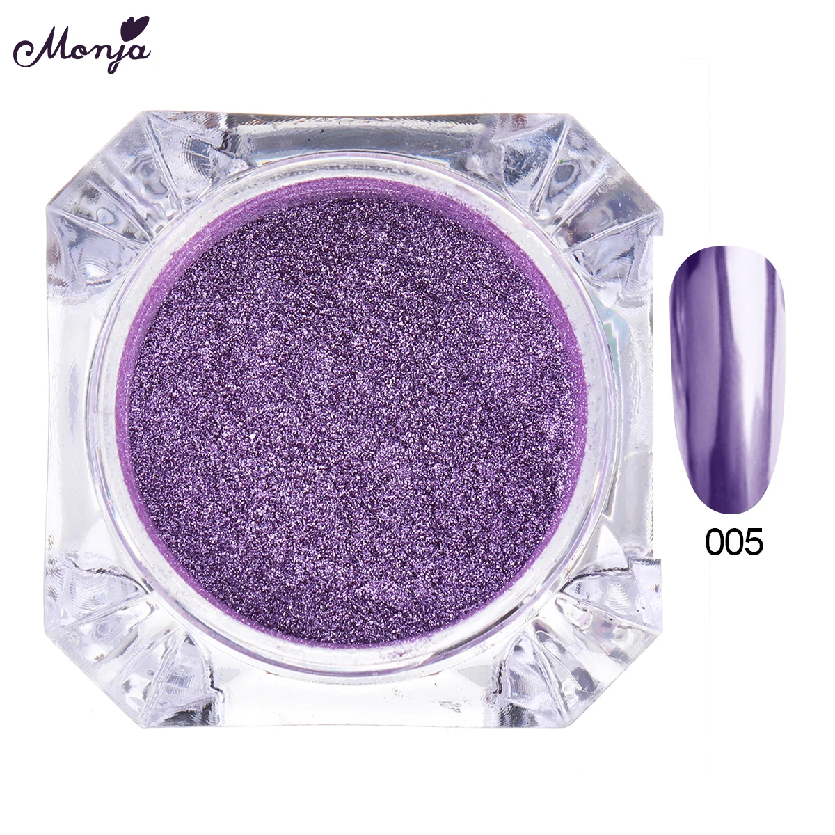 Monja 6 цветов дизайн ногтей зеркало-Хамелеон Блеск Порошковая голографическая пыль хром пигмент DIY Декор для маникюра+ 1 шт губка щетка - Цвет: Light Purple