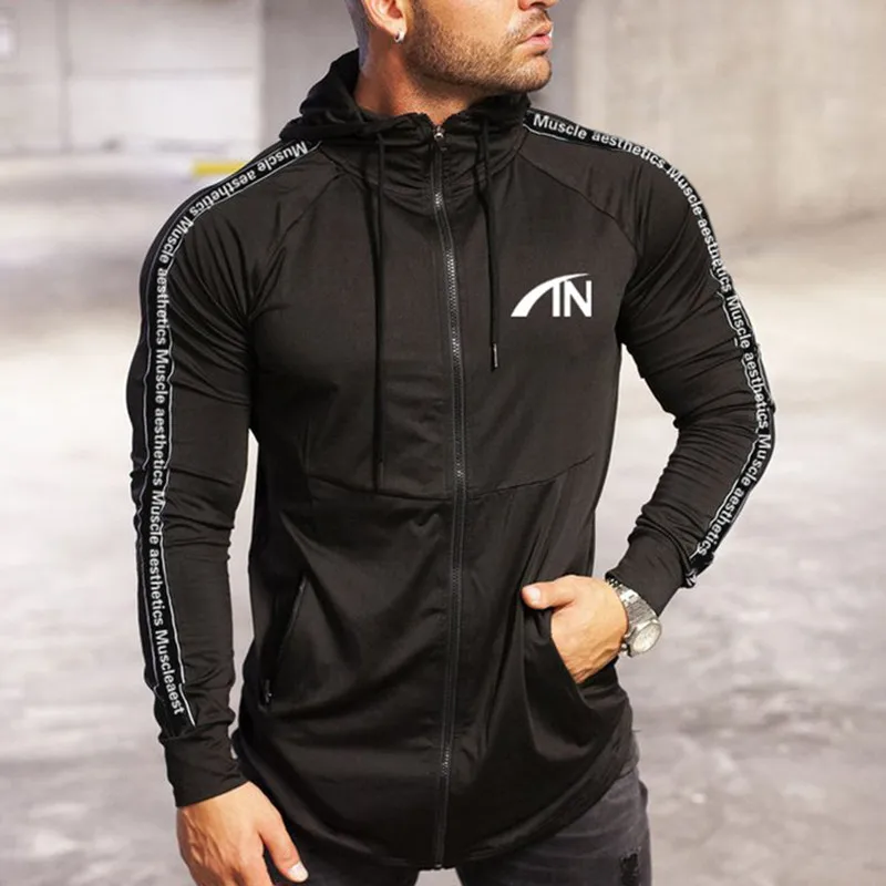 Men's Sports Suits Hoodies Gym Running Training Fitness Bodybuilding Sweatshirts Jogging Sportswear White Men's Hooded Coat