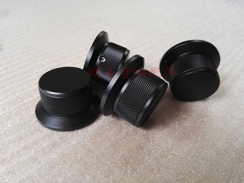 Black All aluminum Solid Volume Knob Diameter 45mm High 25mm Audio