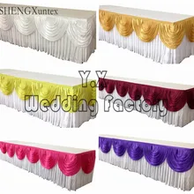 2 м ледяная шелковая юбка для стола с цветами Swag для свадебного украшения свадебного стола юбка ing для ткани