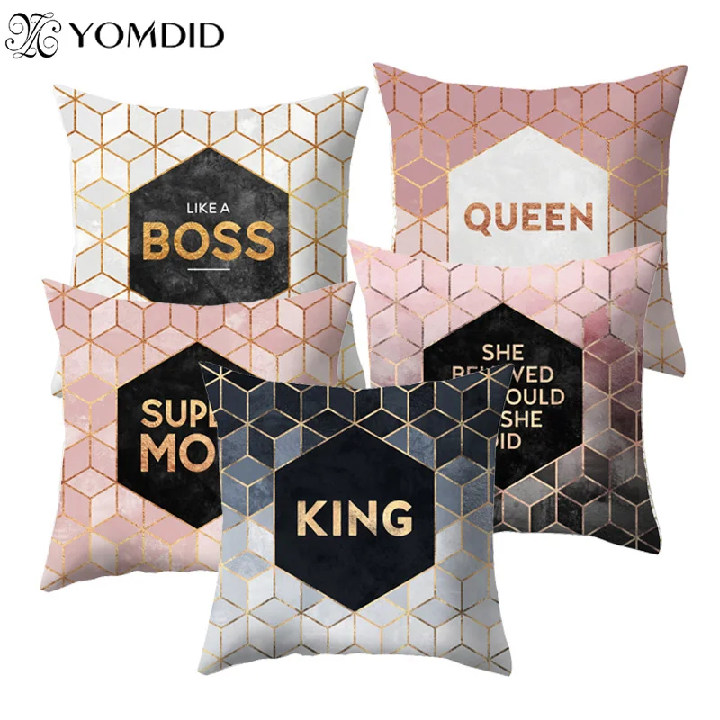 

Letter pattern pillowcase Cushion Cover Throw Pillowcase Home Decor Sofa Chair Car Decorative Geometric Printed Cushion Cover