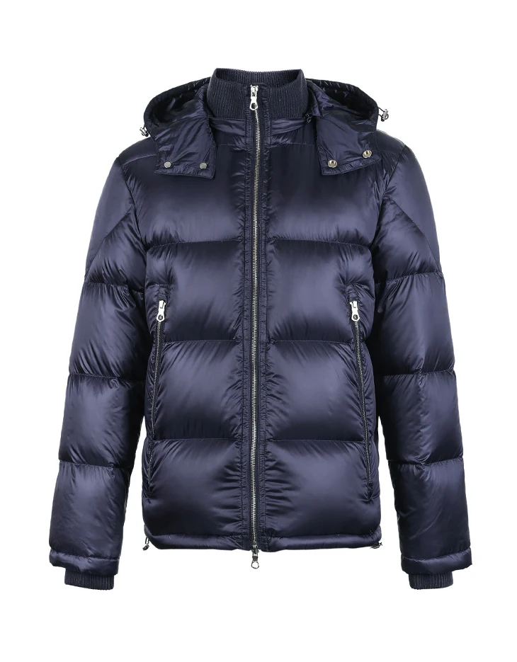 MLMR Мужская зимняя Съемная с капюшоном короткая однотонная куртка пальто | 218312506