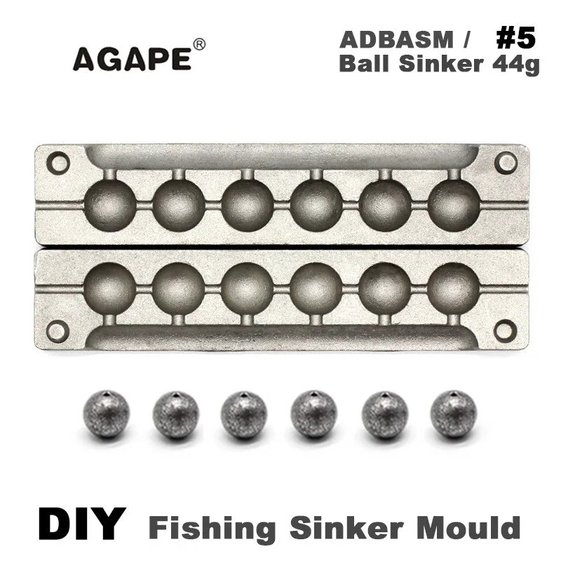 AGAPE DIY рыболовные шариковые грузила прессформы ADBASM/#5 шариковые грузила 44 г 6 полостей