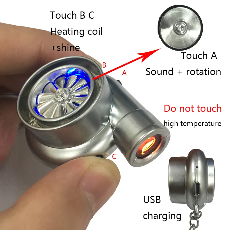 

Key Rings Turbine Lighter key pendant Car Part Model Turbo Keychains spins sounds ligher key pendant turbo lighter men's gift