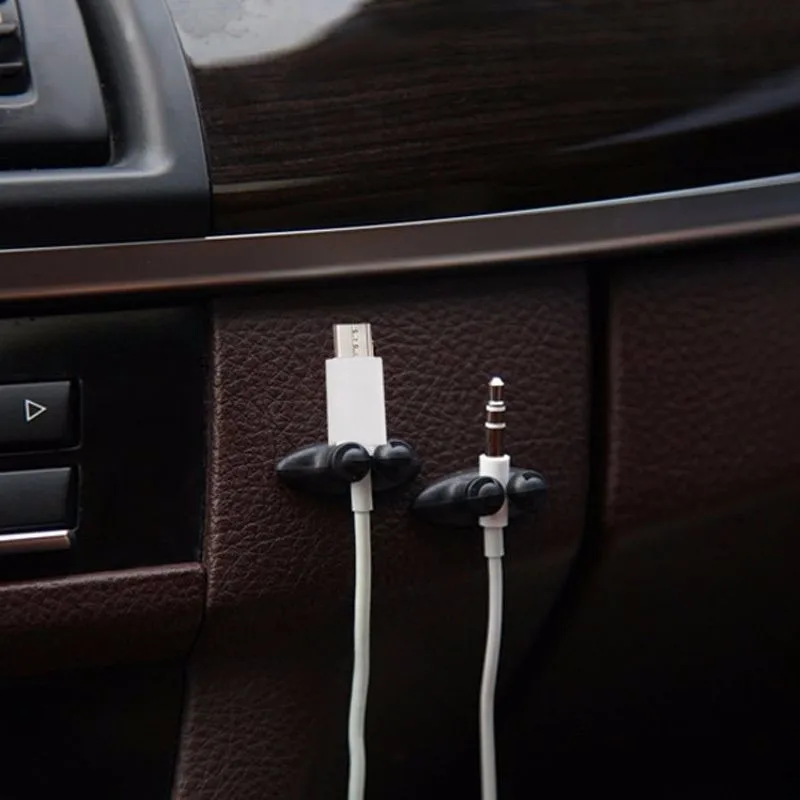 8 шт. мини клейкая Автомобильная зарядная линия зажим для наушников/USB кабель автомобильный зажим автомобильные аксессуары для интерьера