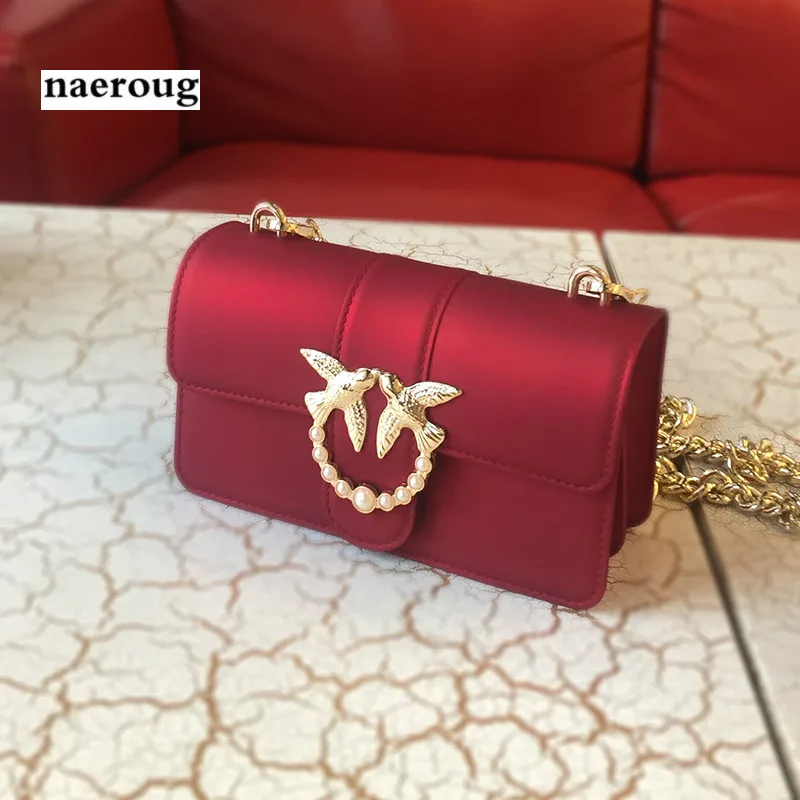 

Summer Luxury Bag Famous Brand Designer Women Handbag Leather Chain Shoulder Bags Swallow Buckle gg bag vs pink luis vuiton bag
