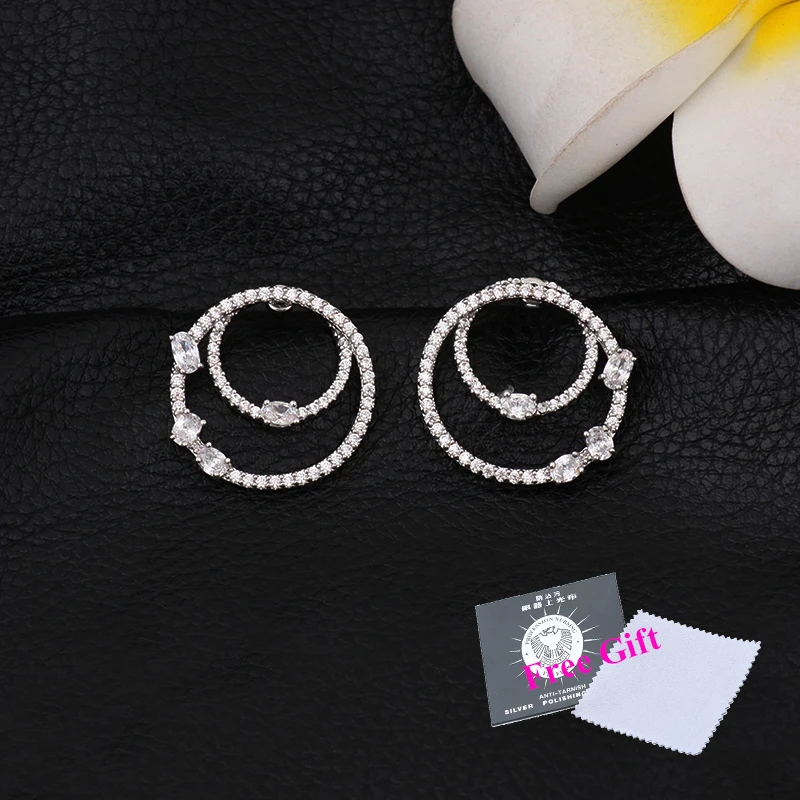 Мода Высокое качество Крошечные двойные круглый круг выдалбливают кулон обруч серьги для элегантных Для женщин OL вечерние AE170