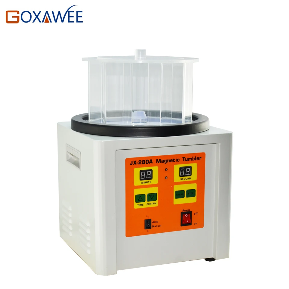 

GOXAWEE Magnetic Drum Polisher 1100g Barrel Polishing Machine Magnetic Tumbling Grinding Machine KT-280 Surface Polishing Motor