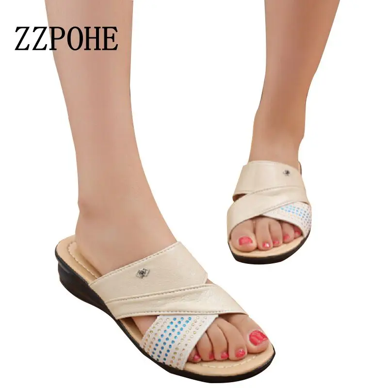 ZZPOHE Summer Woman comfortable soft sandals elderly non slip ...