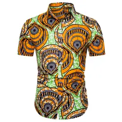 Летняя мужская рубашка Camisa, новый стиль, гавайская рубашка с короткими рукавами, модная блуза с отложным воротником, топ, Chemise homme