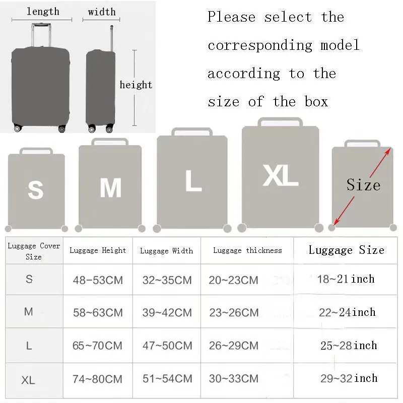 TLDGAGAS 3D Digital Stretch Fabric Luggage Protective Cover Suit 18-32 Inch Trolley Suitcase Case Covers Travel Accessories