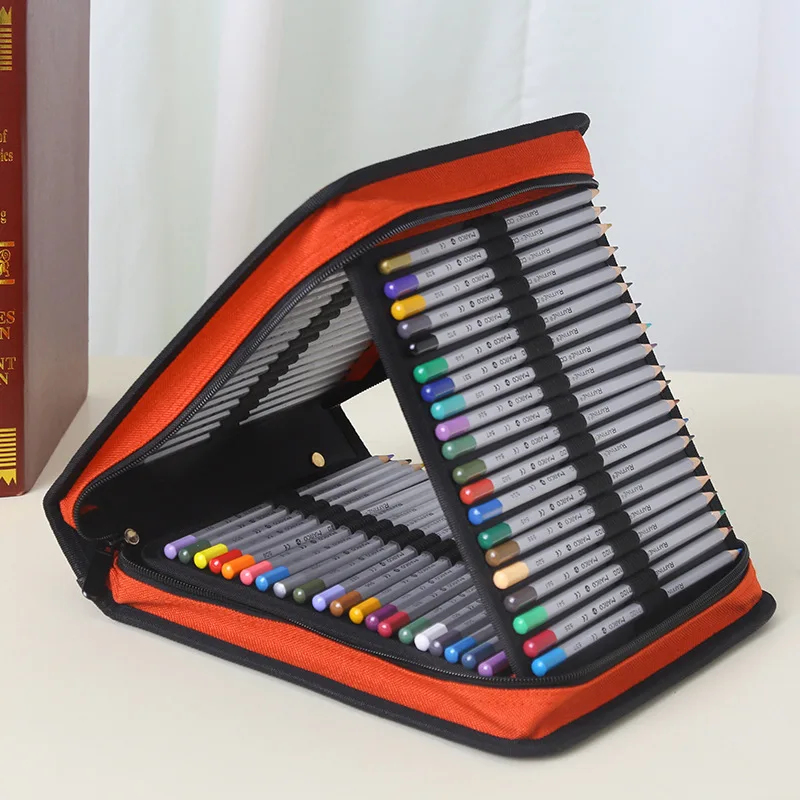 

120 Holes Large Capacity Professional Oxford Canvas Bag Pencil Case Pen Storage Pouch Sketch Drawing Tools Art Supplies Bags