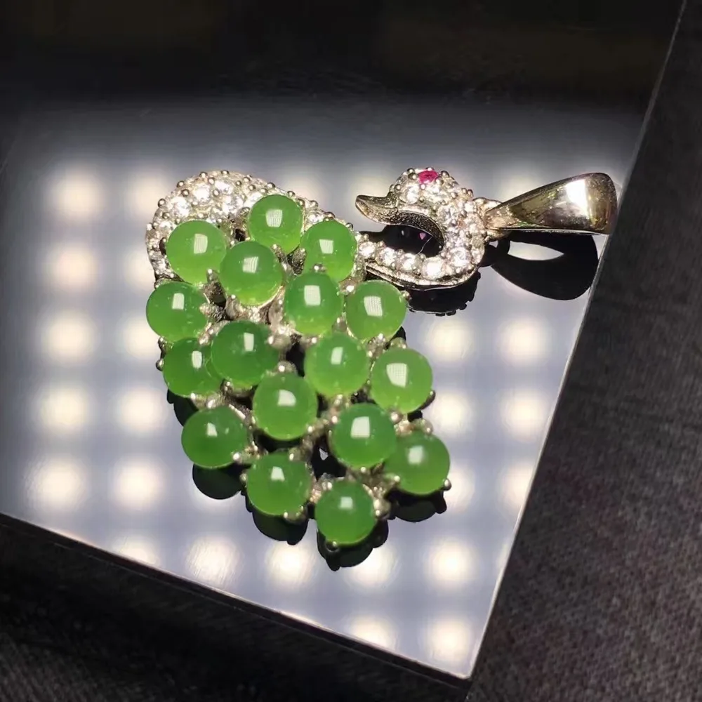 

Hotan yu pendant, 925 silver inlay, old material color perfect /