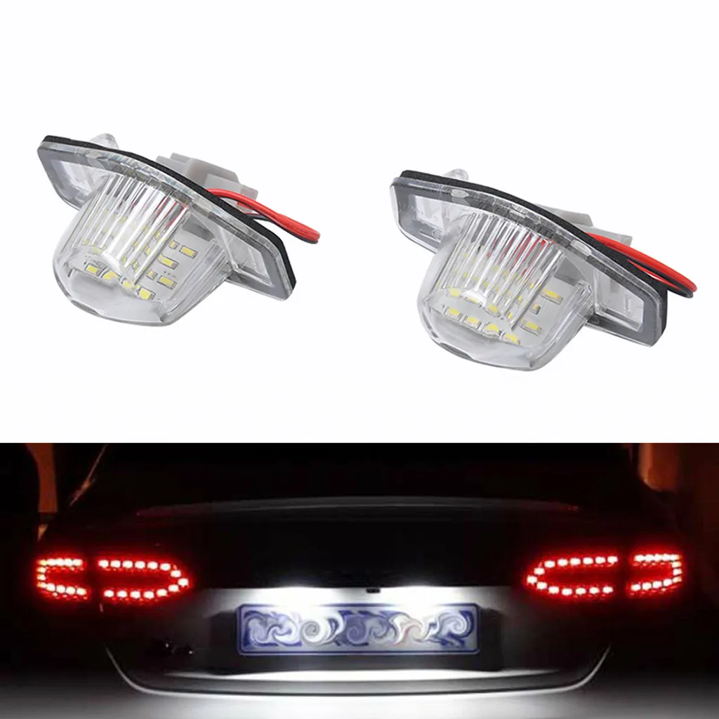 

NEW LED Light Bulbs For Cars 2x 18 LED License Plate White Lights For Honda Fit LED Lamps For Cars Car Accessories