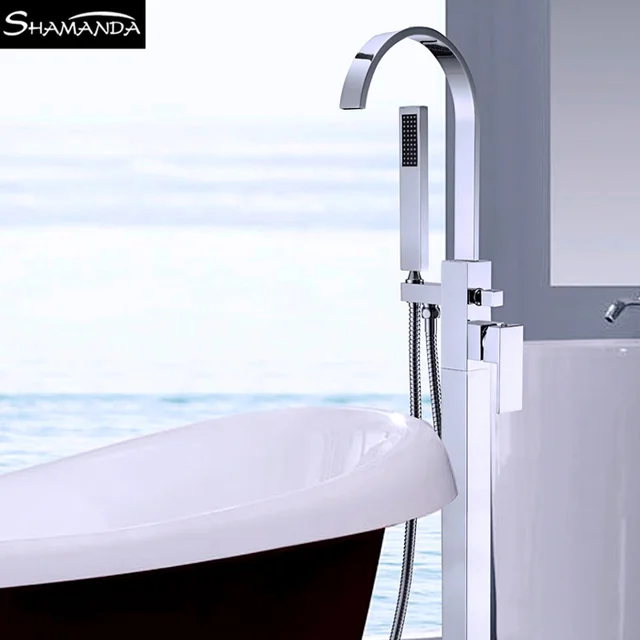Lusso Ottone Solido Spedizione Gratuita Chrome Floor Mounted Vasca ... Lusso Ottone Solido Spedizione Gratuita Chrome Floor Mounted Vasca ...