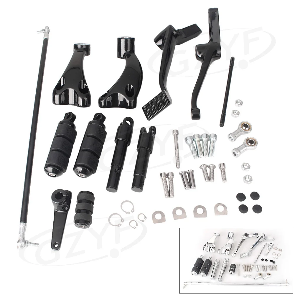 CNC Aluminum Forward Controls Complete Kit with Pegs Levers Linkages