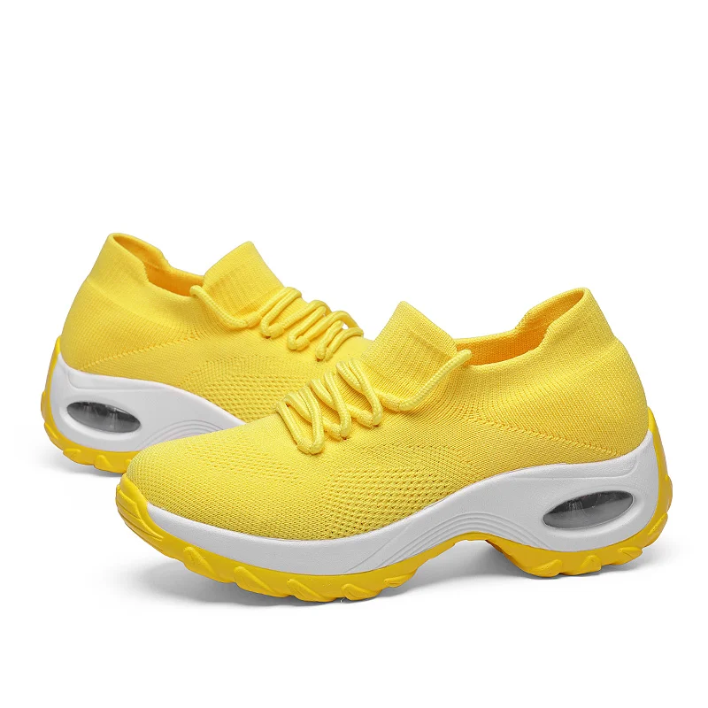 Baideng Women Sneakers Running Shoes Platform Sports for Woman Mesh Breathable Cushioning Sock Sneakers Athletic Shoes 42