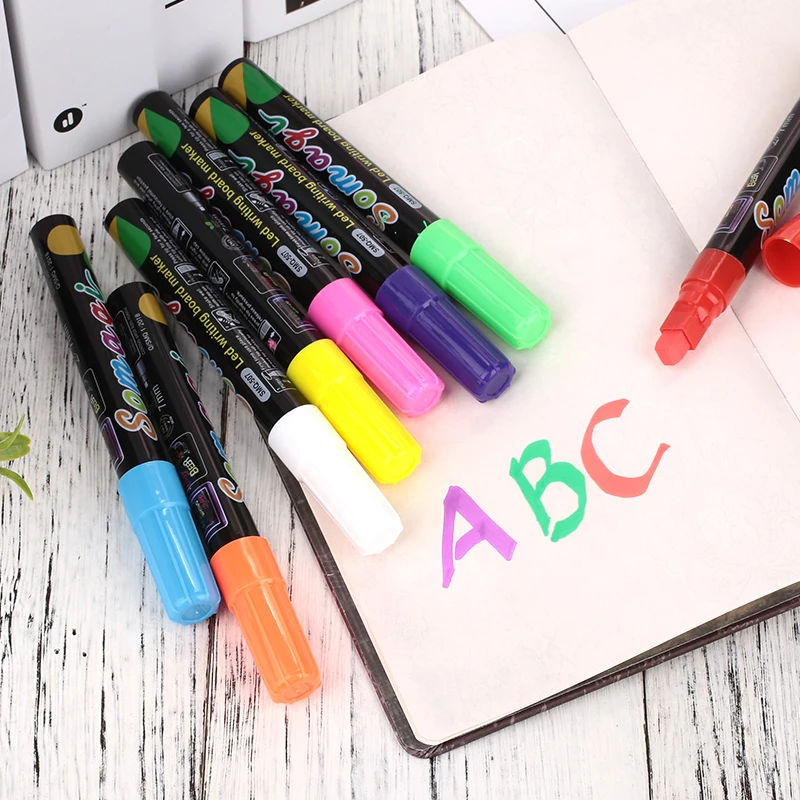 

Liquid Chalk Pen Liquid Marker Pen Liquid Chalk Marker Dustless LED Writing Board Novelty Drawing Pen Smooth Erasable