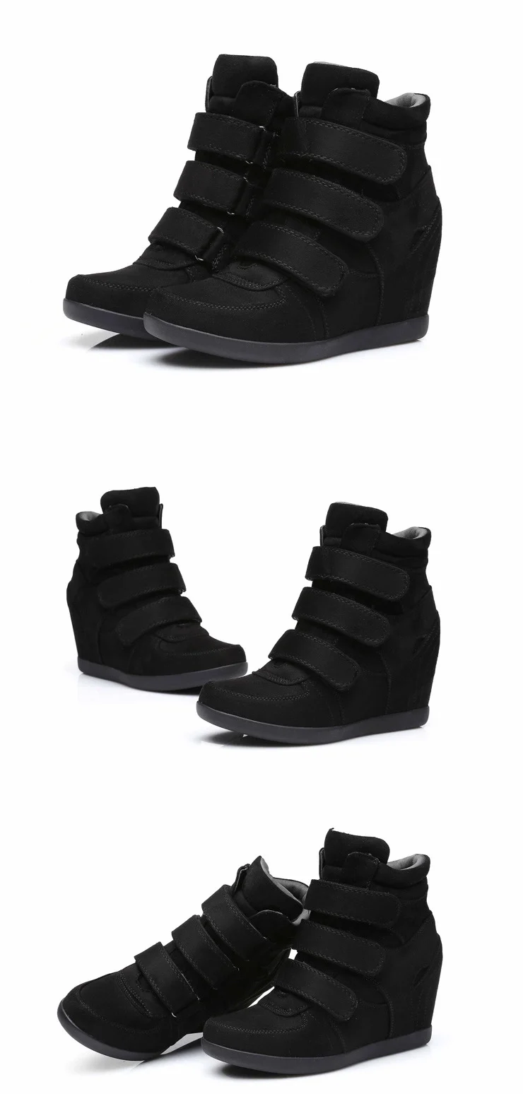 Весенние женские ботинки из искусственной замши; ботинки на платформе ...