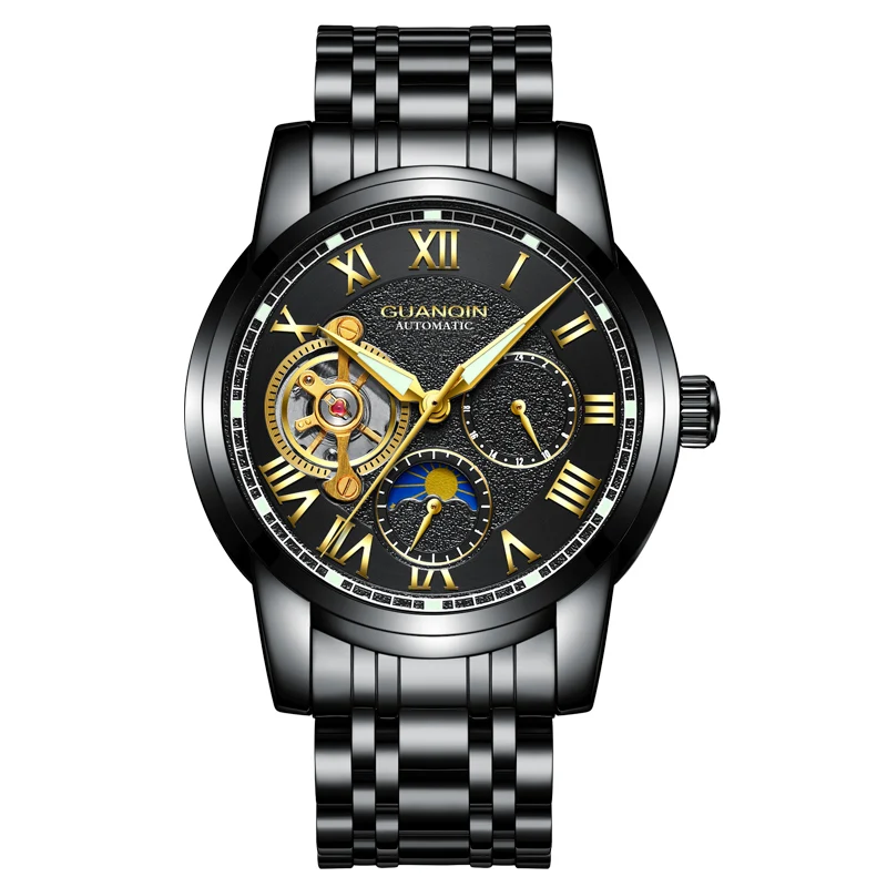 

GUANQIN GQ16061 watches men luxury brand Mechanical Automatic Tourbillon Skeleton waterproof men's watches Relogio Masculino