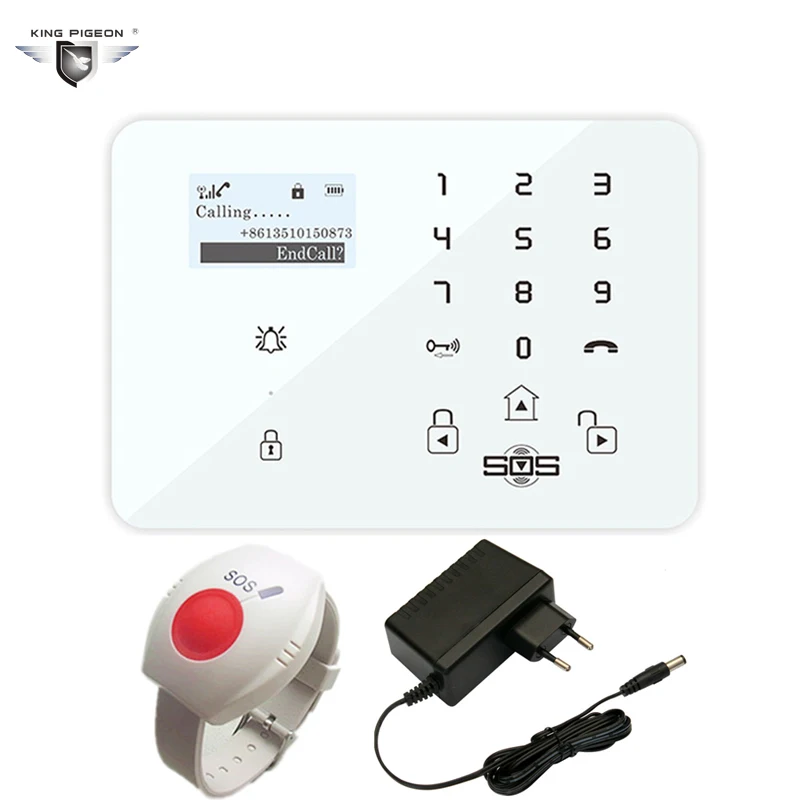 

GSM Alarm System Security Home Burglar Alarm Android APP Controlled Wireless LCD Disply With SOS Panic Button K9X