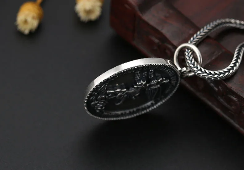 S925 Стерлинговое Серебро, модная тайская серебряная подвеска для мужчин и женщин, медаль ангела-хранителя Святого Майкла