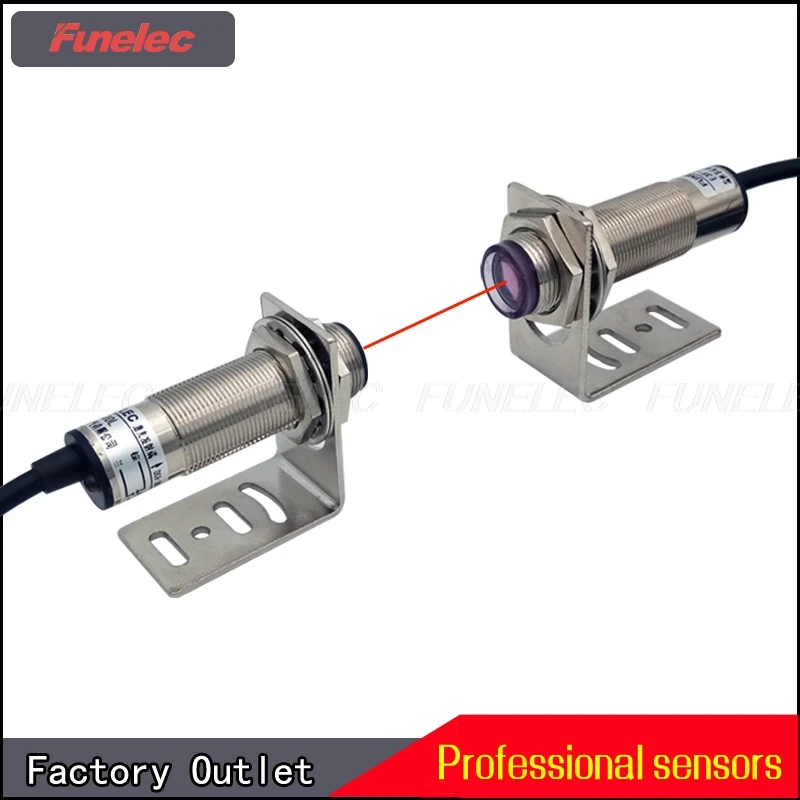 Laser beam sensor NPN PNP Infrared Sensitivity Adjustable Long Distance Measuring Sensor Photoelectric Sensor Photocell Switch