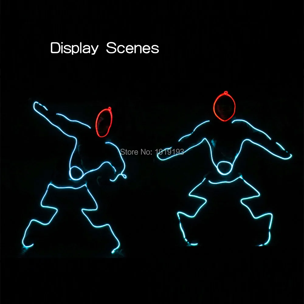 

EL Wire Diy Light Breakdance Show Costume Halloween Glowing Suit Led Strip Ballroom Dress Bright Neon Glow Light Cosplay Clothes