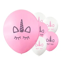 

10pcs/20pcs Unicorn Party Birthday Balloons Happy Birthday balloon Decorations Kids Pink White Cartoon wedding Balloons Supplies