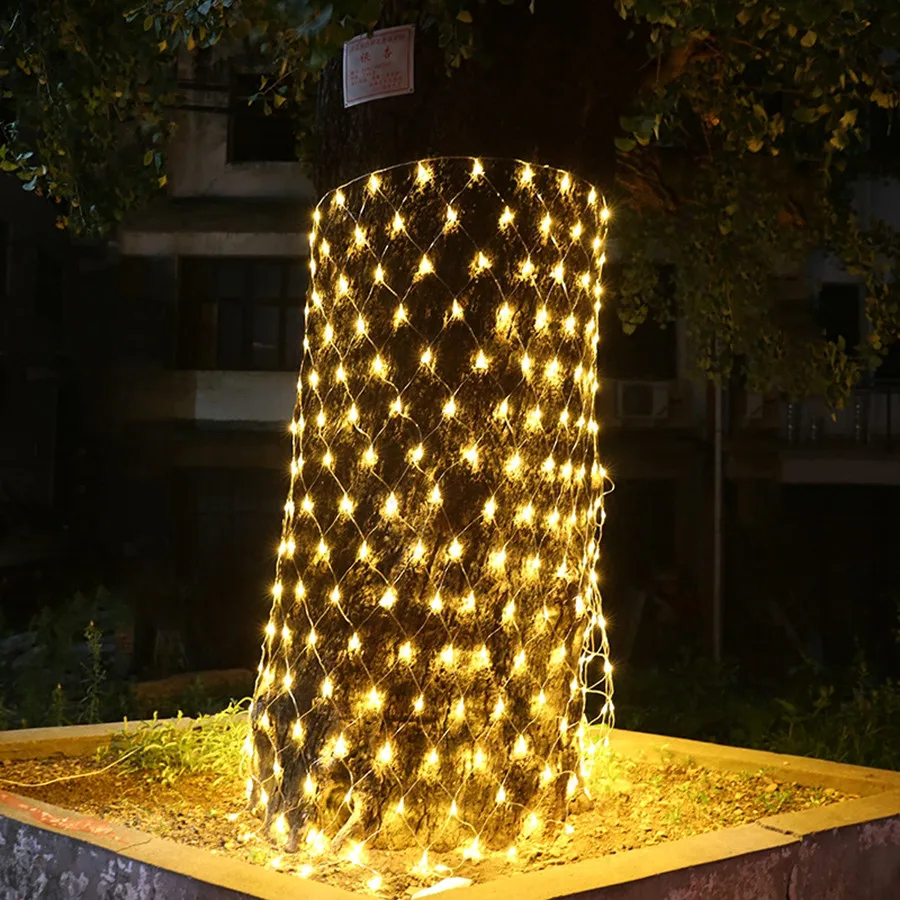 Thrisdar 2x2M 3x2M 6x4M Christmas LED Net Mesh Fairy String Light 8 Function Outdoor Party Wedding Holiday Background Garland Thrisdar 2x2M 3x2M 6x4M Christmas LED Net Mesh Fairy String Light 8 Function Outdoor Party Wedding Holiday Background Garland