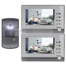 DIYSECUR 7 pulgadas Manos Libres Pantalla a Color LCD de Video Teléfono de La Puerta Lector de RFID Tarjeta de Clave de Intercomunicación Timbre Visión Nocturna LED Entrar cámara